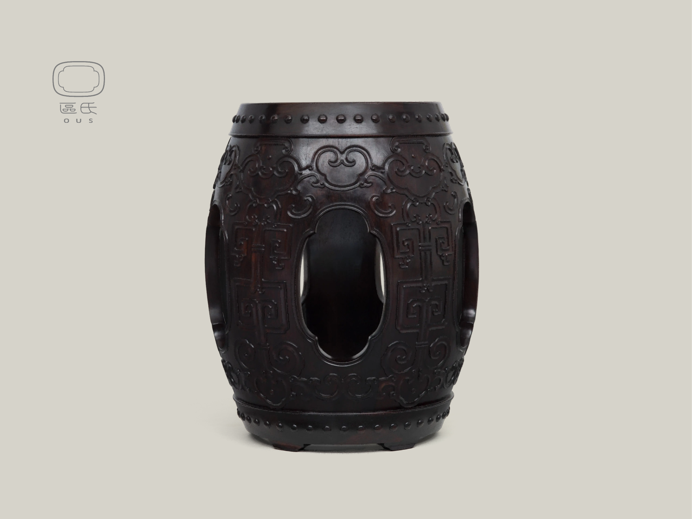 雕五開(kāi)光鼓凳