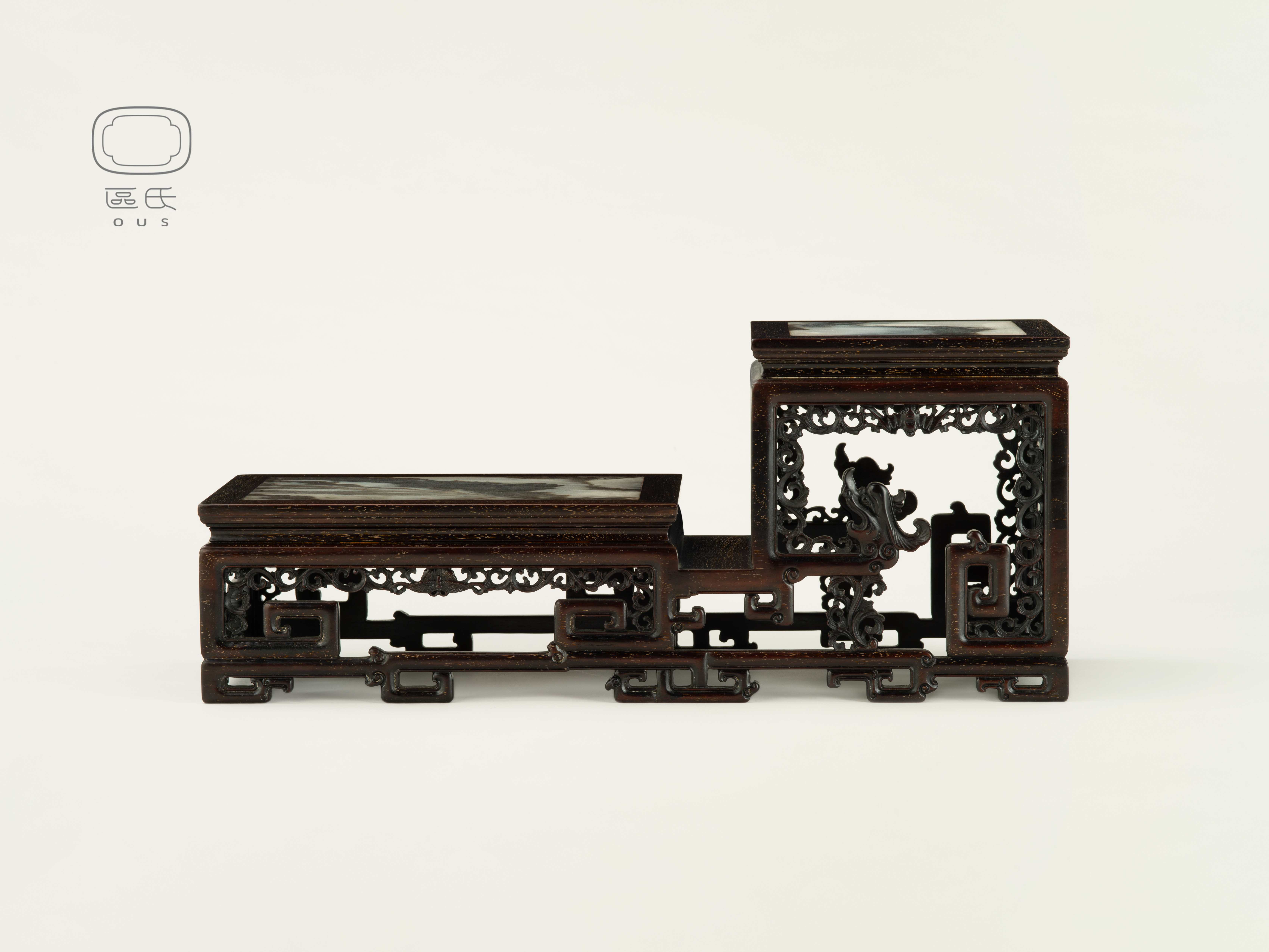 鑲大理石疊落式小幾