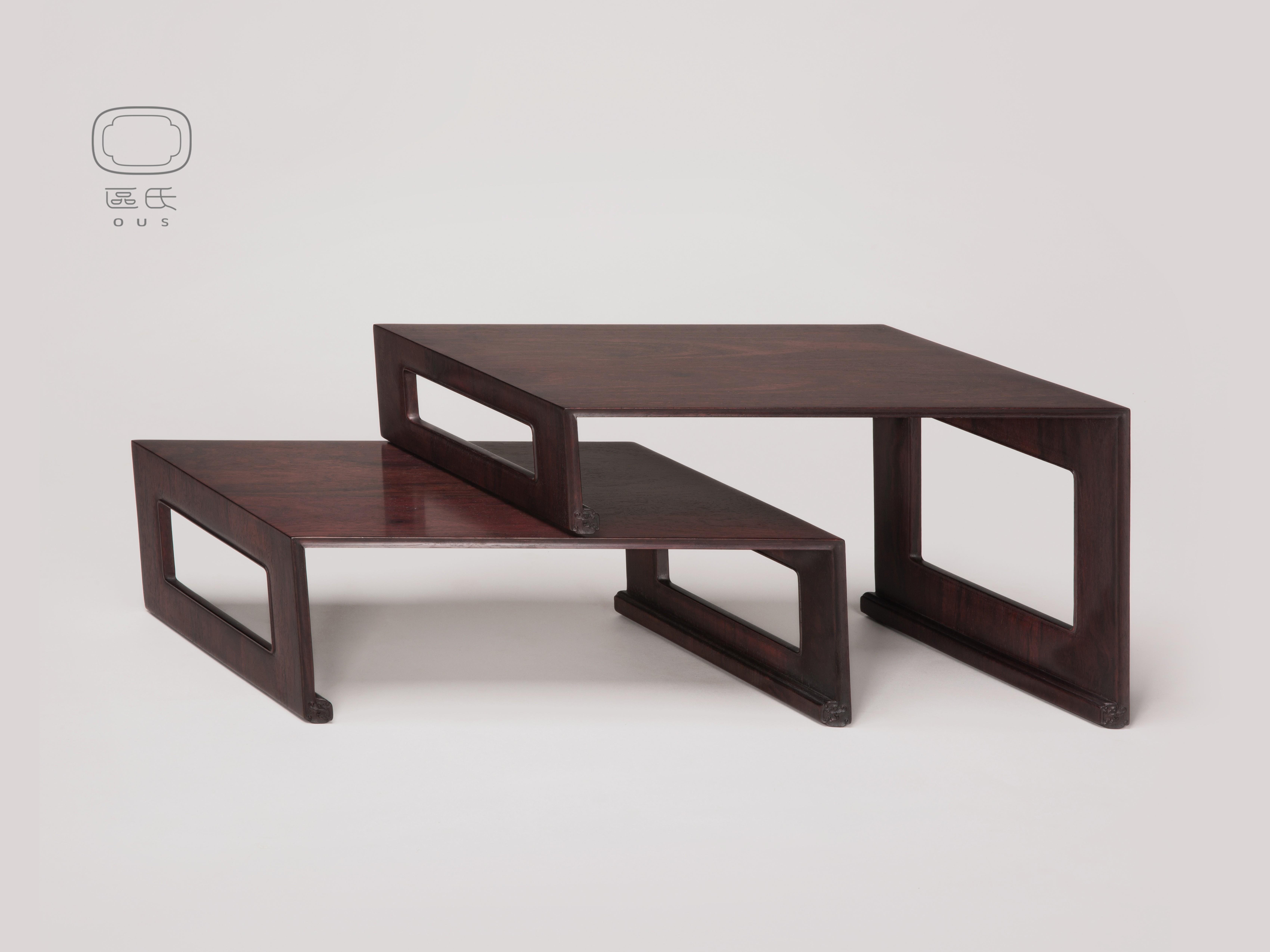 斜角文房高低組合式小幾