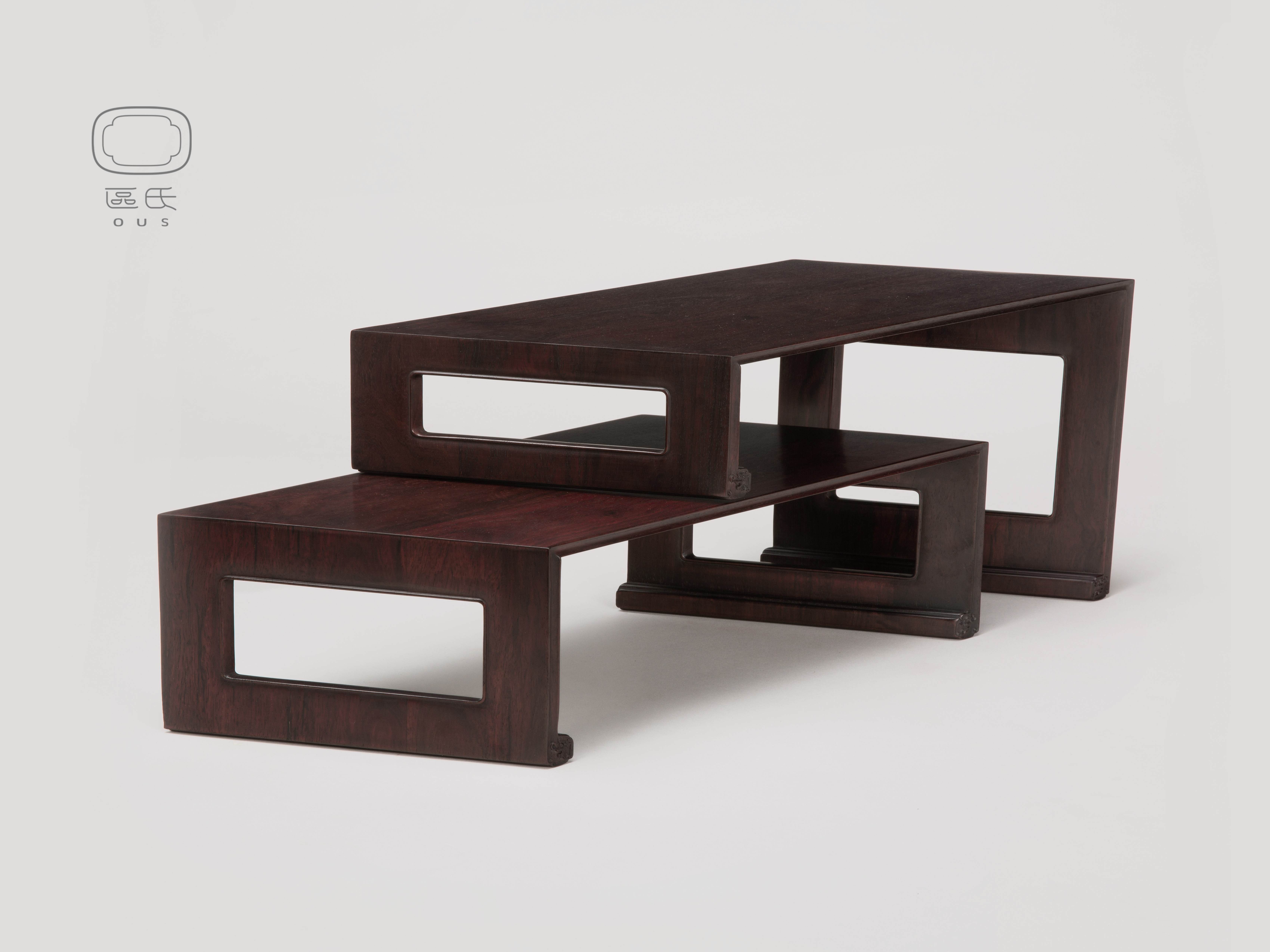 斜角文房高低組合式小幾