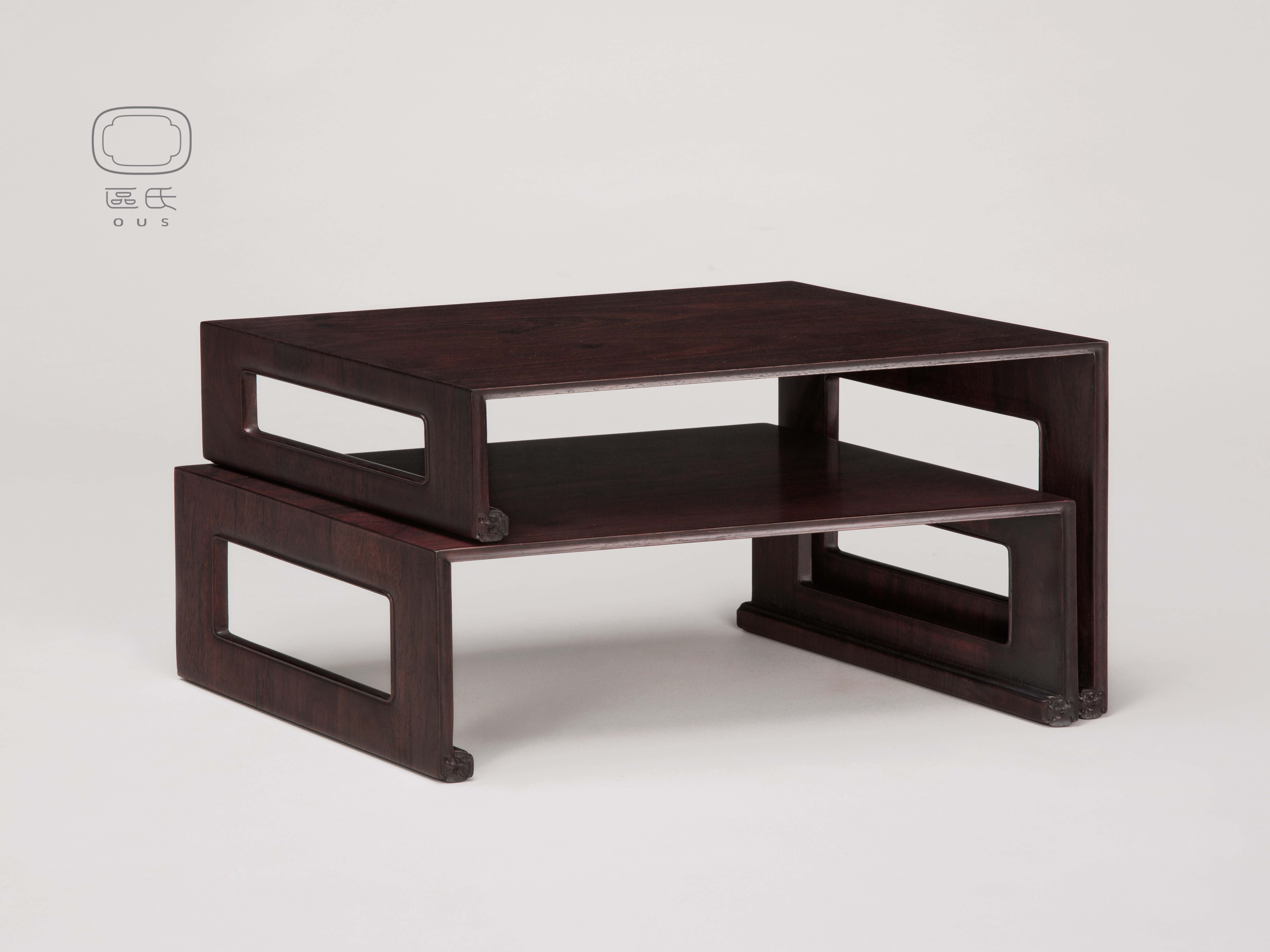 斜角文房高低組合式小幾