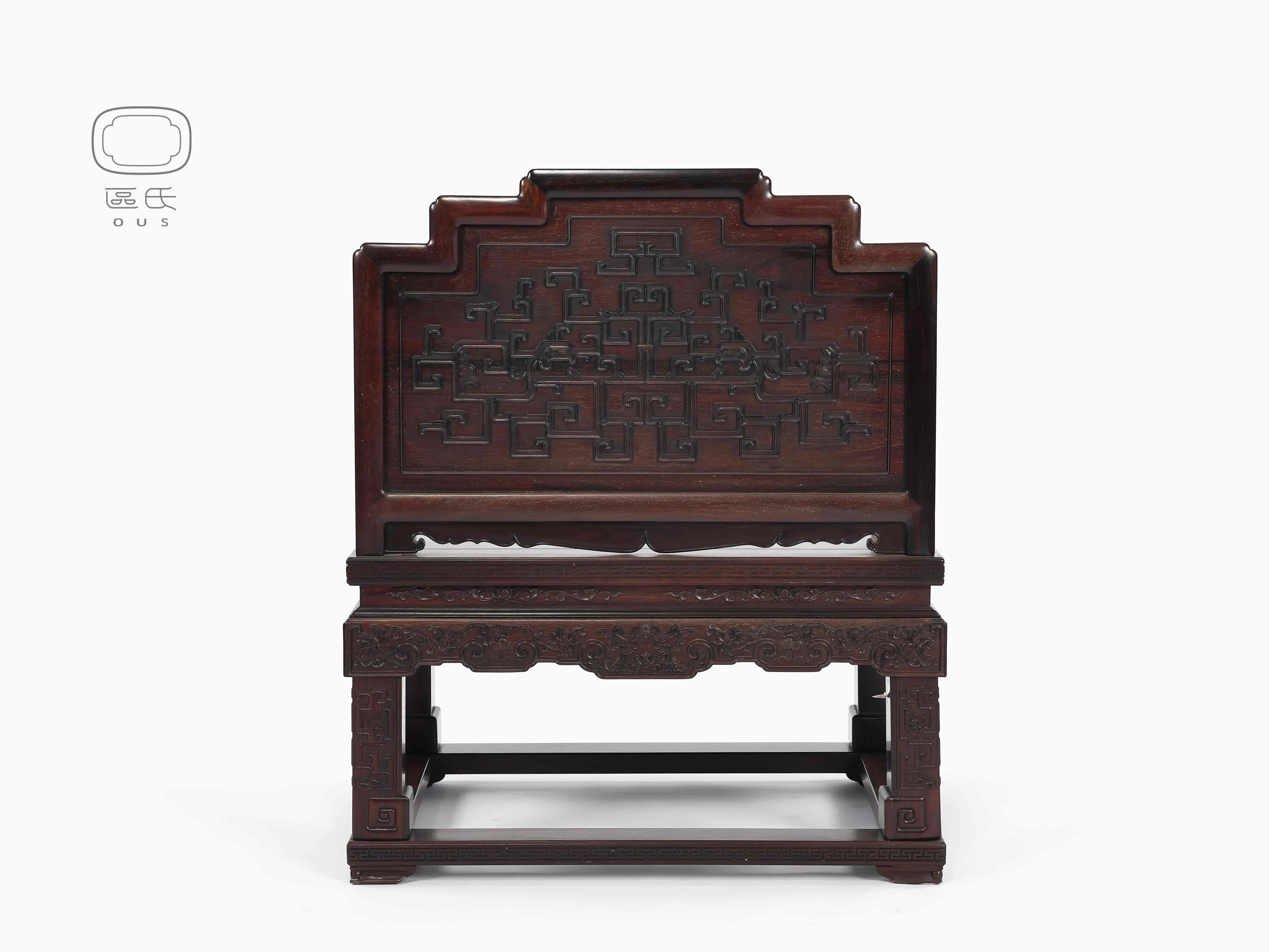 浮雕山水太師椅