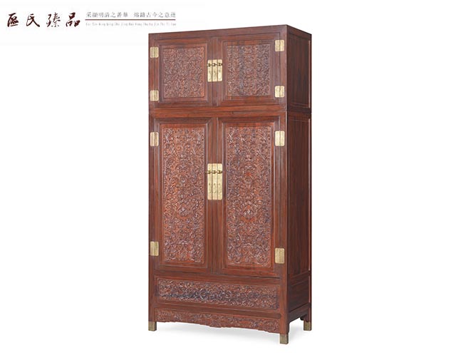 區(qū)氏臻品:雕洋花頂箱柜