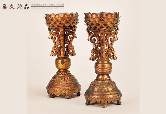清乾隆 金漆木雕蓮座(區(qū)氏臻品)